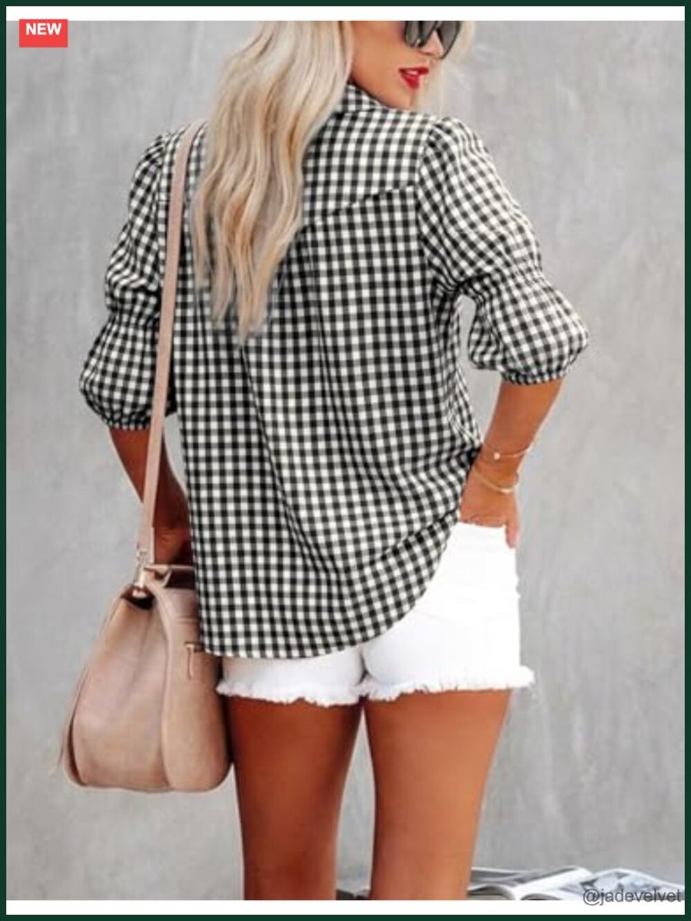 Women Button Down Shirt Puff Short Sleeve Casual V Neck Blouse Loose Fit Work - Picture 2 of 6